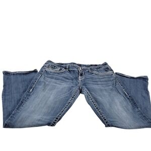 Vigoss Chelsea Slim Boot Jeans Medium Wash Embellished Pockets Women Size 15 16